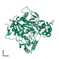 PDB entry 4pqe coloured by chain, front view.