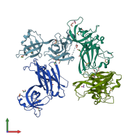 PDB entry 4pqx coloured by chain, front view.