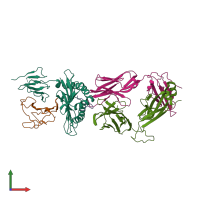 PDB entry 4prh coloured by chain, front view.