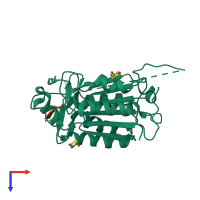 PDB entry 4prz coloured by chain, top view.