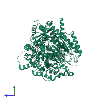 PDB entry 4ps3 coloured by chain, side view.