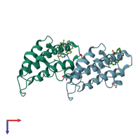 PDB entry 4ps5 coloured by chain, top view.