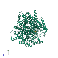 PDB entry 4ps8 coloured by chain, side view.