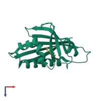 PDB entry 4psb coloured by chain, top view.