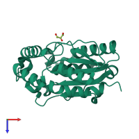 PDB entry 4psc coloured by chain, top view.