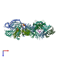 PDB entry 4pso coloured by chain, top view.