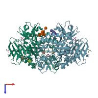 PDB entry 4psr coloured by chain, top view.