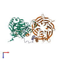 PDB entry 4psw coloured by chain, top view.