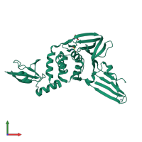 PDB entry 4pt5 coloured by chain, front view.