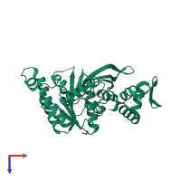 PDB entry 4ptl coloured by chain, top view.