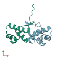 PDB entry 4pu8 coloured by chain, front view.