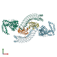 PDB entry 4puf coloured by chain, front view.