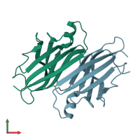 PDB entry 4pvn coloured by chain, front view.