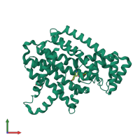 PDB entry 4pvy coloured by chain, front view.