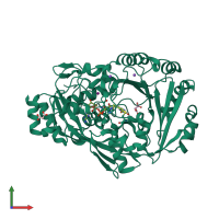 PDB entry 4pwb coloured by chain, front view.