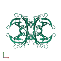 Transthyretin in PDB entry 4pwh, assembly 1, front view.