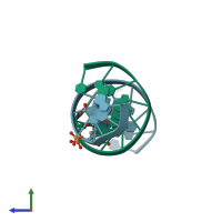 PDB entry 4pwm coloured by chain, side view.