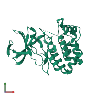 PDB entry 4pwn coloured by chain, front view.