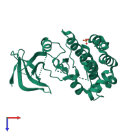 PDB entry 4pwn coloured by chain, top view.