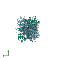 PDB entry 4px5 coloured by chain, side view.