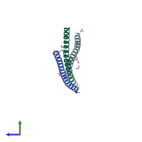 PDB entry 4pxj coloured by chain, side view.