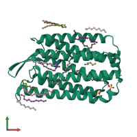 PDB entry 4pxk coloured by chain, front view.