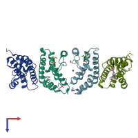 PDB entry 4py6 coloured by chain, top view.