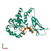 PDB entry 4pyh coloured by chain, front view.