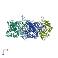 PDB entry 4q0l coloured by chain, top view.