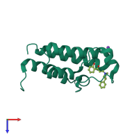 PDB entry 4q0o coloured by chain, top view.