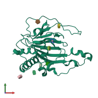 PDB entry 4q0q coloured by chain, front view.