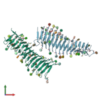 PDB entry 4q1q coloured by chain, front view.