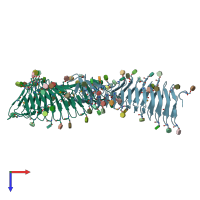 PDB entry 4q1q coloured by chain, top view.