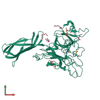 PDB entry 4q1z coloured by chain, front view.