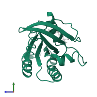 GTPase HRas in PDB entry 4q21, assembly 1, side view.