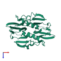Cupin type-2 domain-containing protein in PDB entry 4q29, assembly 1, top view.