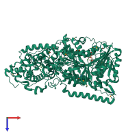 PDB entry 4q2d coloured by chain, top view.