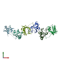 PDB entry 4q2o coloured by chain, front view.