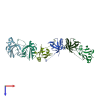 PDB entry 4q2o coloured by chain, top view.