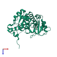 PDB entry 4q3x coloured by chain, top view.