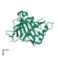 PDB entry 4q49 coloured by chain, top view.