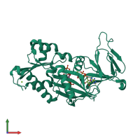 PDB entry 4q4d coloured by chain, front view.