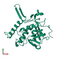 PDB entry 4q4n coloured by chain, front view.