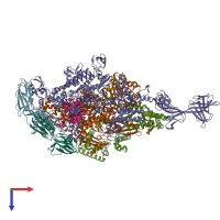 PDB entry 4q4z coloured by chain, top view.