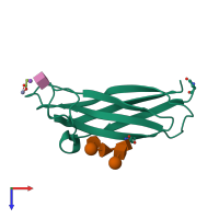 PDB entry 4q56 coloured by chain, top view.