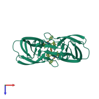 PDB entry 4q5m coloured by chain, top view.