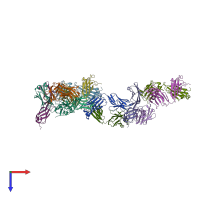 PDB entry 4q6i coloured by chain, top view.