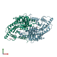 PDB entry 4q6r coloured by chain, front view.