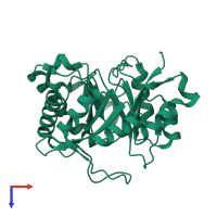 PDB entry 4q6x coloured by chain, top view.