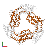 C-phycocyanin beta subunit in PDB entry 4q70, assembly 1, front view.